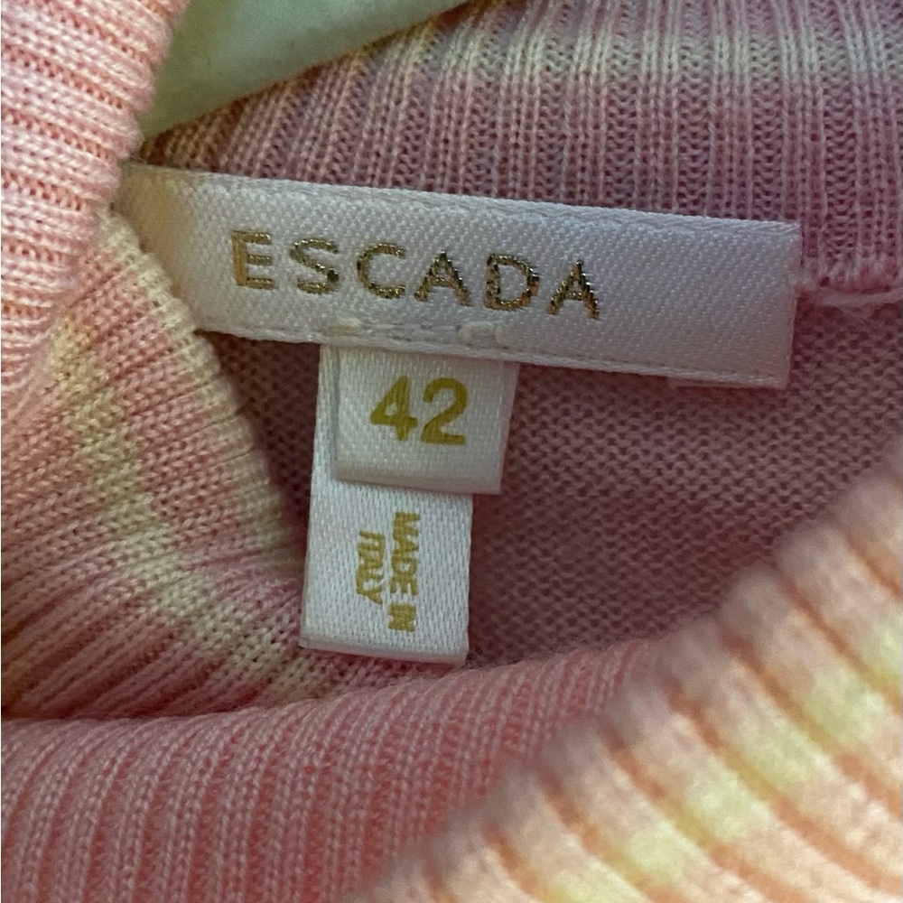 Escada Pink Women's Cardigan and sleeveless turtleneck, size 42/L - Picture 8 of 15